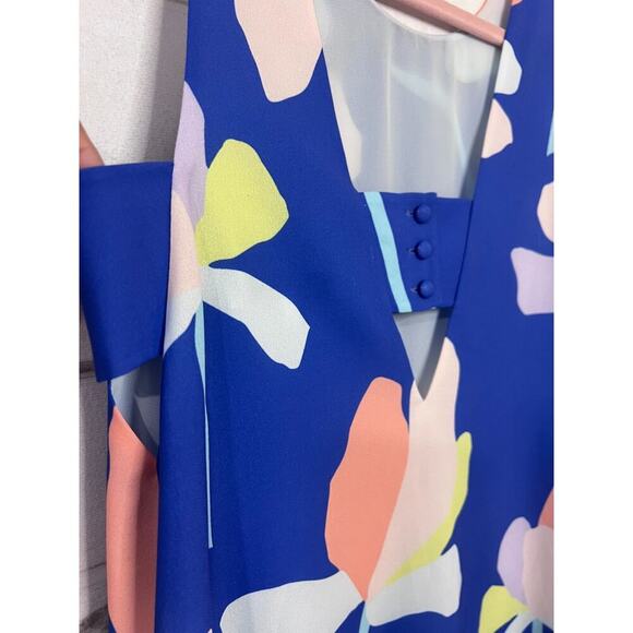 Crosby by Mollie Burch Blue Floral Printed Mini Shift Dress Size SM - Picture 8 of 8